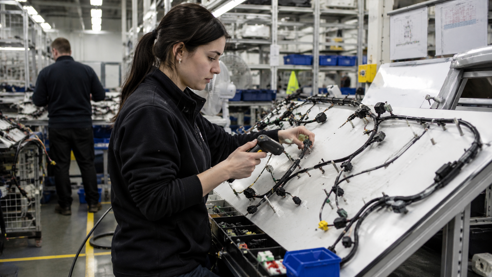 Qualitätskontrolle Kabelsatzfertigung Automotive Westukraine