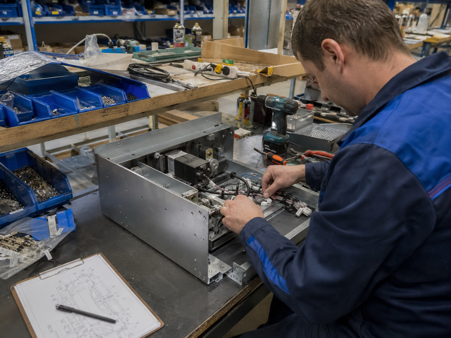 Baugruppenmontage Ukraine Elektromechanik Gehäuse Kabel
